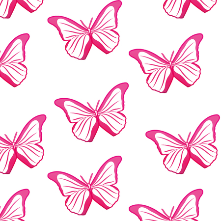 Neon line beauty butterfly style animal to the spring background vector illustrationのイラスト素材
