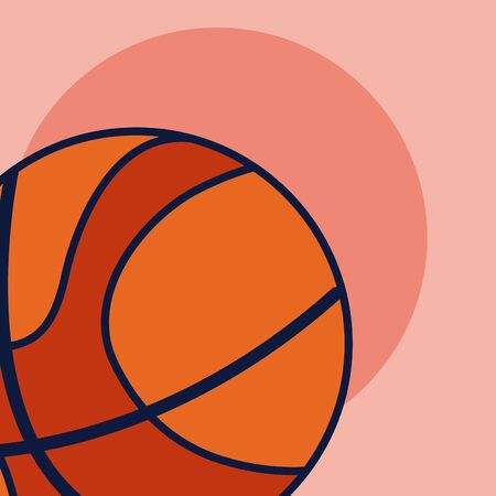 Basketball sport ball over red background vector illustration graphic designのイラスト素材