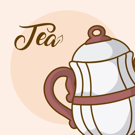 Tea drink kettle vector illustration graphic iconのイラスト素材
