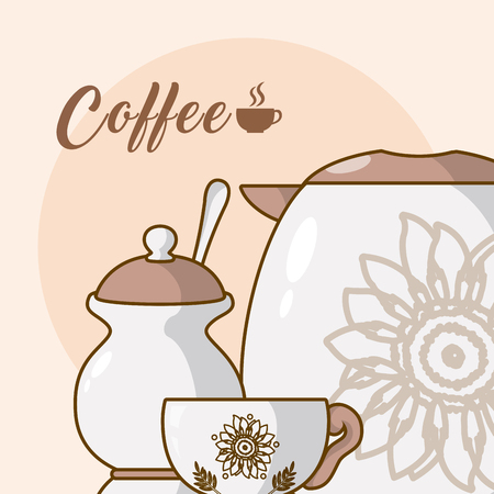 Coffee cup with sugar cubesのイラスト素材