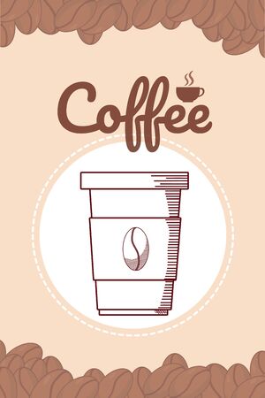 Hand drawing coffee card vector illustration graphic designのイラスト素材
