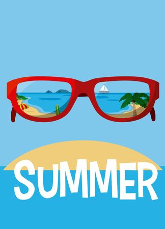 Summer and beachのイラスト素材