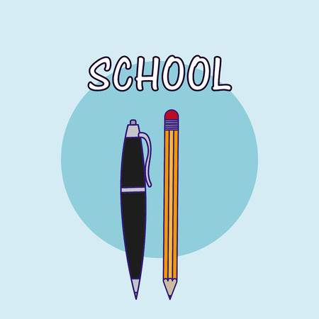 School supplies pen and pencil iconのイラスト素材
