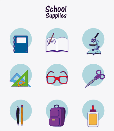 set of School suppliesのイラスト素材