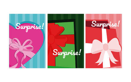 Set of suprise cards colorful vector illustration graphic designのイラスト素材
