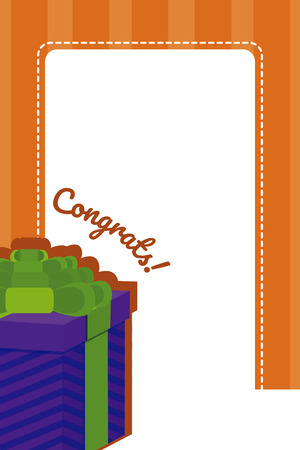 Congratulation blank note with gift box colorful vector illustration graphic designのイラスト素材