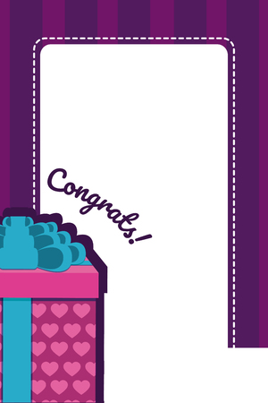 Congratulation blank note with gift box colorful vector illustration graphic designのイラスト素材