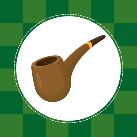 Tobacco pipe round icon vector illustration graphic design iconのイラスト素材