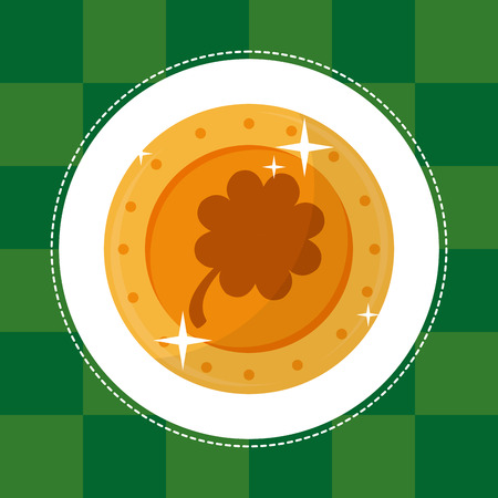 Golden coin good luck good luck round icon vector illustration graphic design iconのイラスト素材