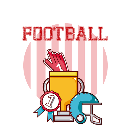 Football trophy and helmetのイラスト素材