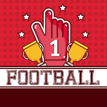 American football fan glove vector illustration graphic designのイラスト素材