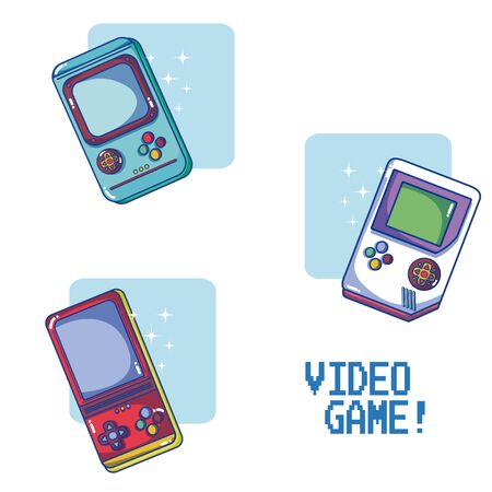 Videogame retro portable consoles vector illustration graphic designのイラスト素材