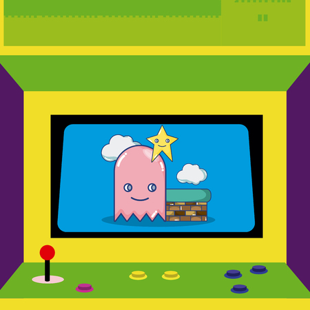 Arcade first person view vector illustration graphic designのイラスト素材