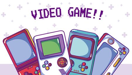 Videogame retro portable consoles vector illustration graphic designのイラスト素材