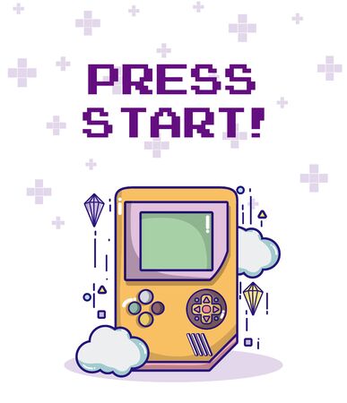 Press start retro videogame console vector illustration graphic designのイラスト素材