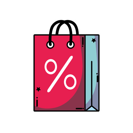 A shopping bag with percent sign vector illustrationのイラスト素材