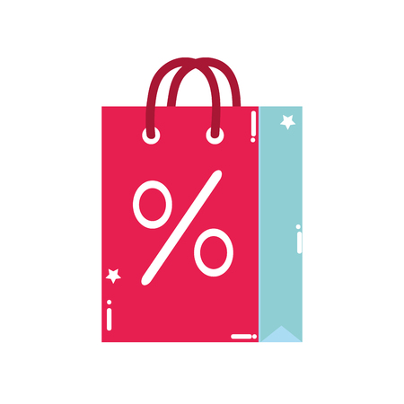 colorful shopping bag object with market percentのイラスト素材