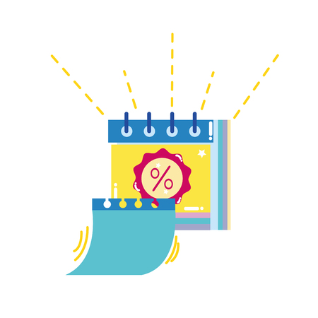 colorful note document with label percent and paperのイラスト素材