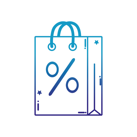 degraded line shopping bag object with market percentのイラスト素材