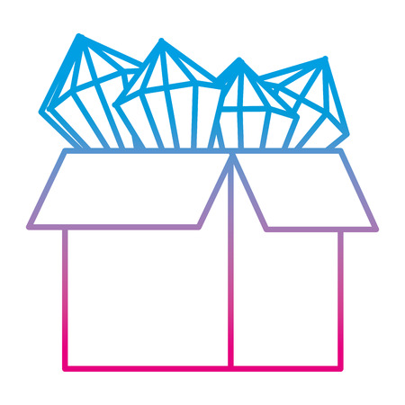 degraded line tetrahedron graphic shape inside box package vector illustrationのイラスト素材