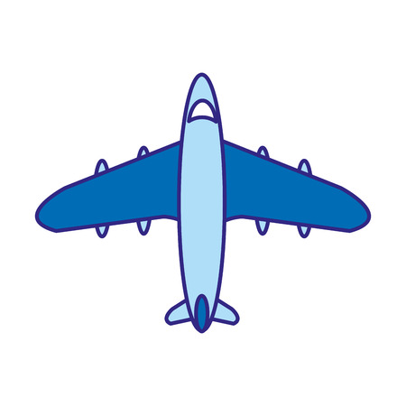duo color airplane travel transport with turbines and lights Vector illustration.のイラスト素材