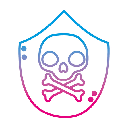 degraded line skull with bones death danger symbol Vector illustration.のイラスト素材