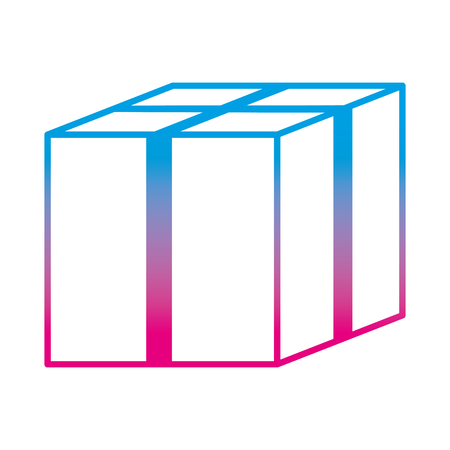 Degraded line close box package object to deliveryのイラスト素材