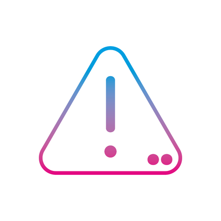 Degraded line exclamation sign emblem to danger attentionのイラスト素材
