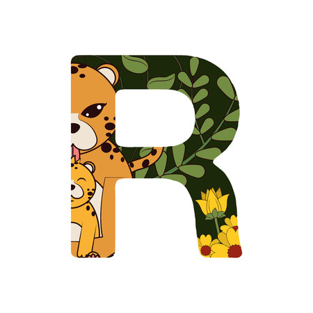 Spring concept R font letterのイラスト素材