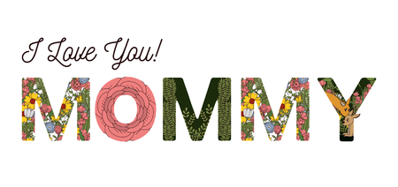 Mom i love you card vector designのイラスト素材