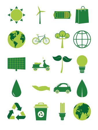 Green energy icon collectionのイラスト素材