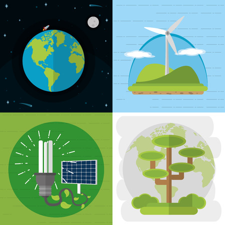 Green energy vector setのイラスト素材