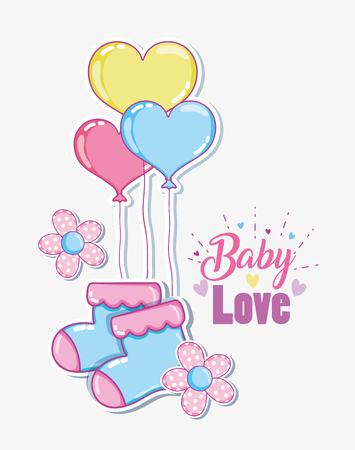 Baby love cartoons vector illustration graphic designのイラスト素材