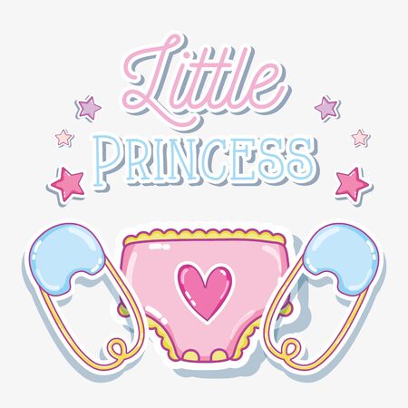 Little princess baby girl cardのイラスト素材