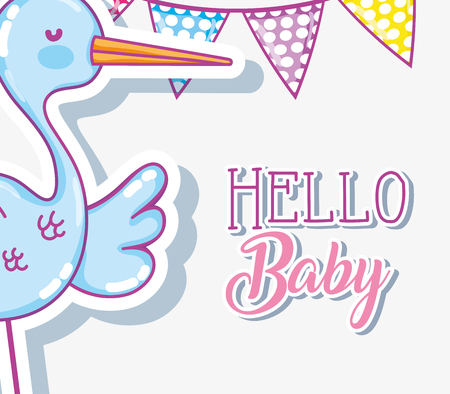 Hello baby shower cardのイラスト素材