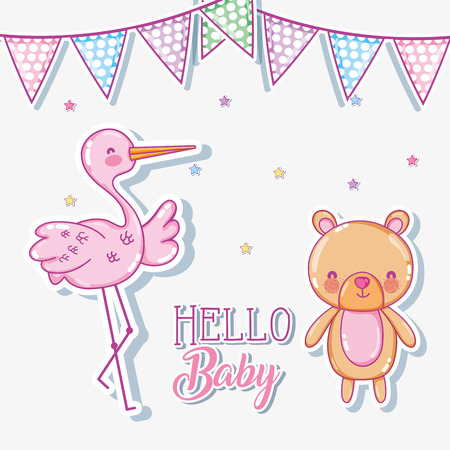 Hello baby cardのイラスト素材