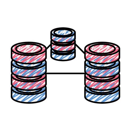doodle data center network server technologyのイラスト素材