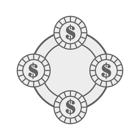 line metal coins money with cicle connectionのイラスト素材