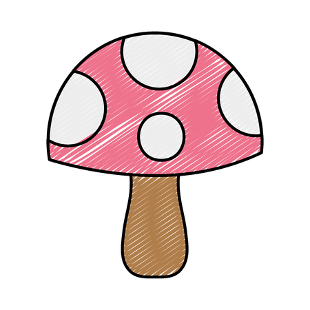 Doodle mushroom plant illustrationのイラスト素材