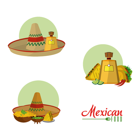 Mexican food collection vector illustrationのイラスト素材