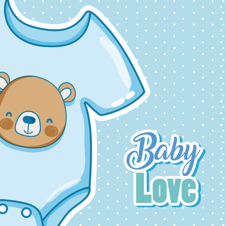 Baby shower blue card vector illustration graphic designのイラスト素材