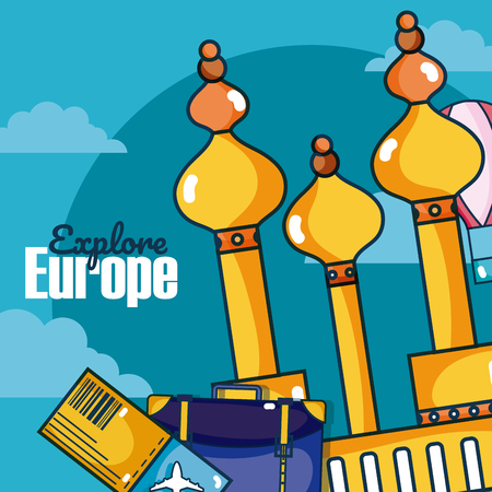 Travel and discover europe vector illustration graphic designのイラスト素材