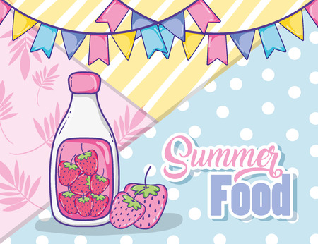 Summer juice and food vector illustration graphic designのイラスト素材