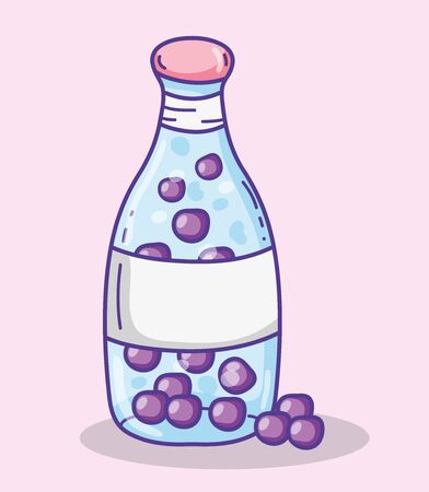 Delicious summer juice template vector illustrationのイラスト素材