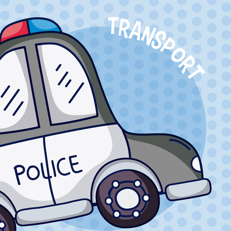 Police car over colorful background vector illustrationのイラスト素材