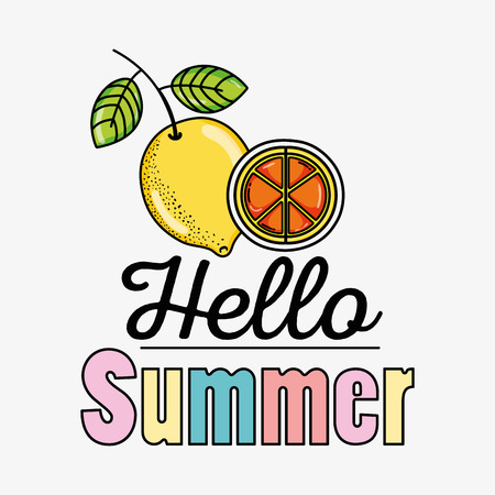 Cute lemons summers cartoons vector illustrationのイラスト素材