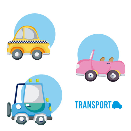 Set of cartoons vehicles vector illustration graphic designのイラスト素材