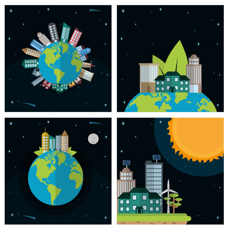 Green cities concept Vector illustration.のイラスト素材