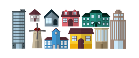 City buildings collectionsのイラスト素材