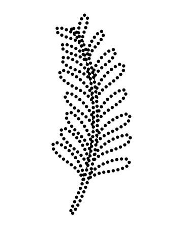 Dotted shape palm leaves tropical nature plant.のイラスト素材